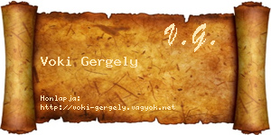 Voki Gergely névjegykártya